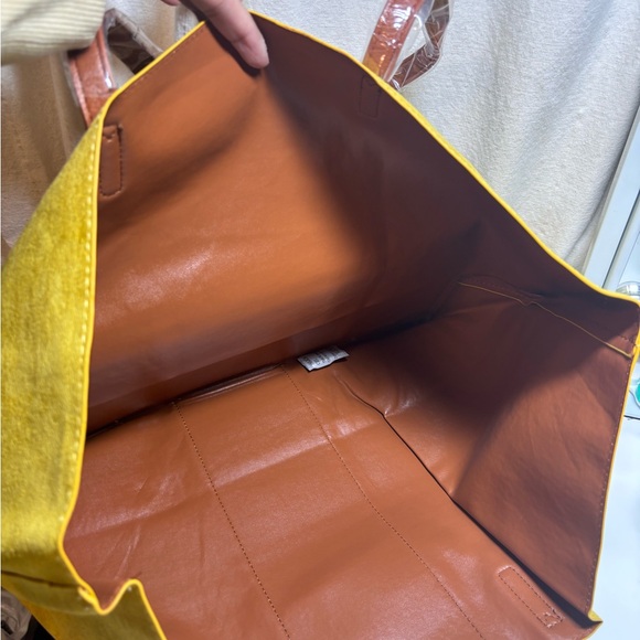 Neiman Marcus Velvet Tote In Mustard | NWOT - Picture 5 of 5